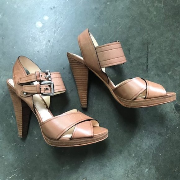 Coach -  Beautiful Camel Color High Heel Sandals - Picture 1 of 5